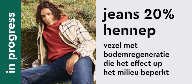 overhemdndenim 20% hennep, regeneratieve bodemvezel